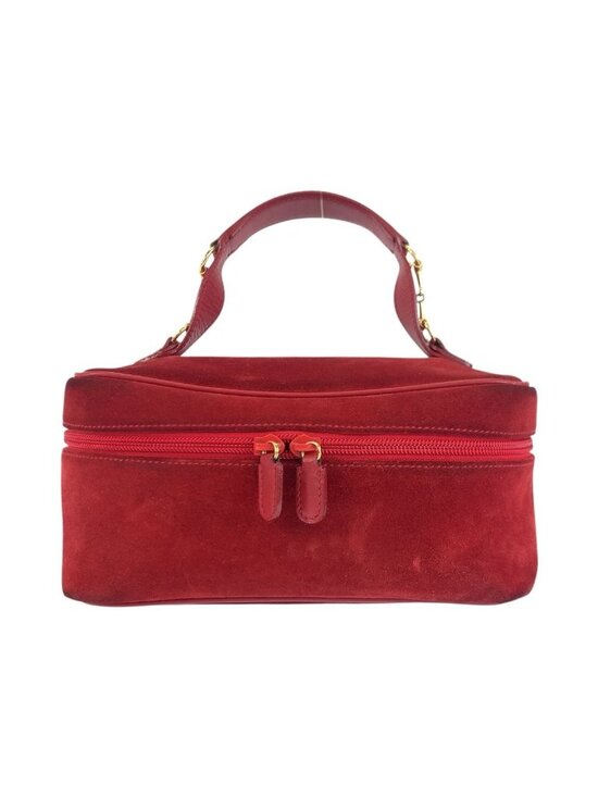 Gucci Handbags - Gucci Horsebit Red Gold Suede 032 Handbag Vanity Bag
